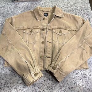 bdg tan denim cropped jacket